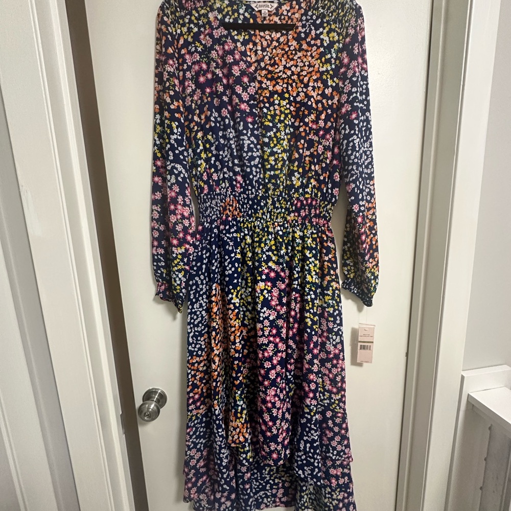 Nanette Lepore Multicolor Floral High Low Dress